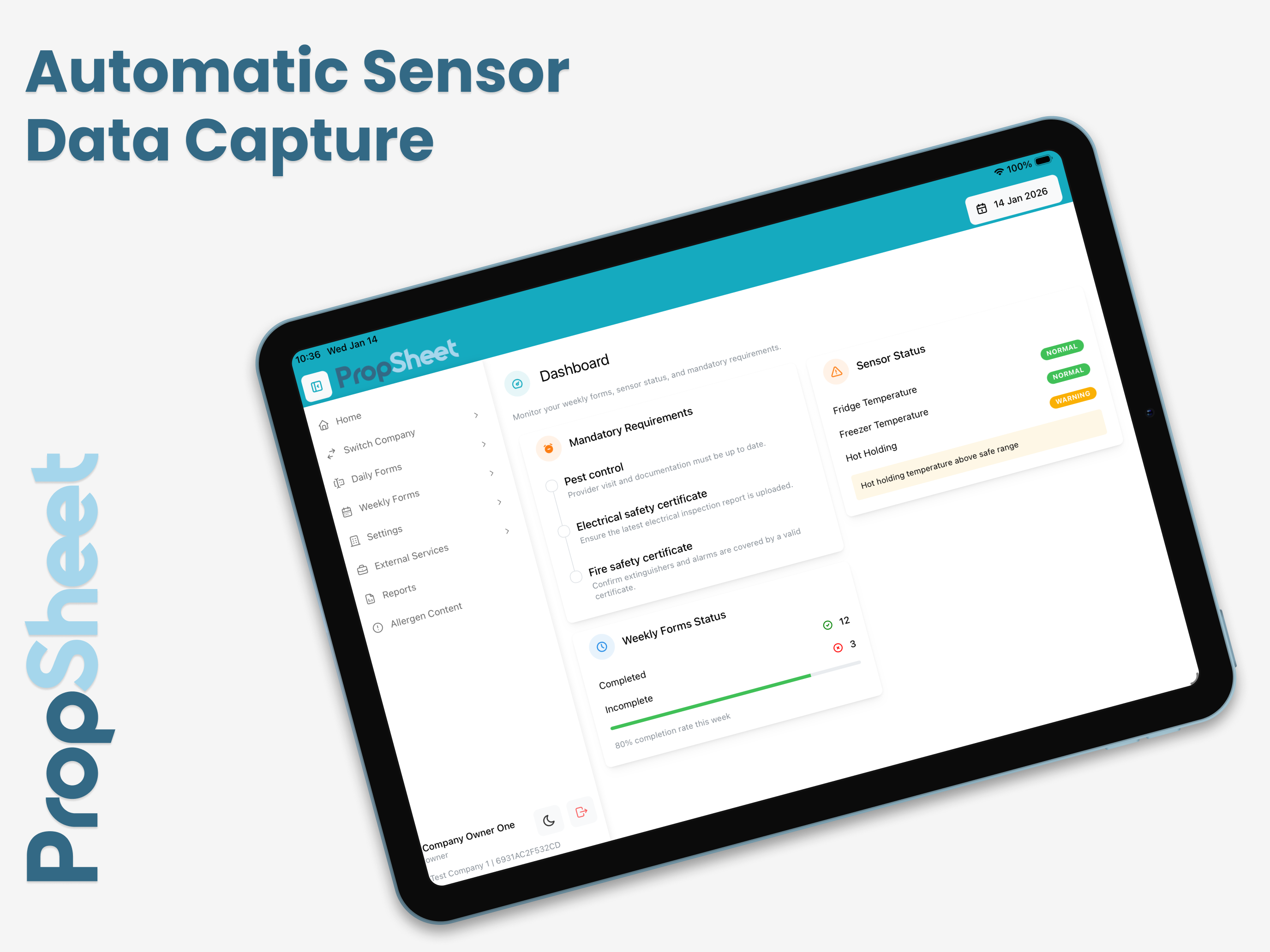 PropSheet FSA Compliance Dashboard