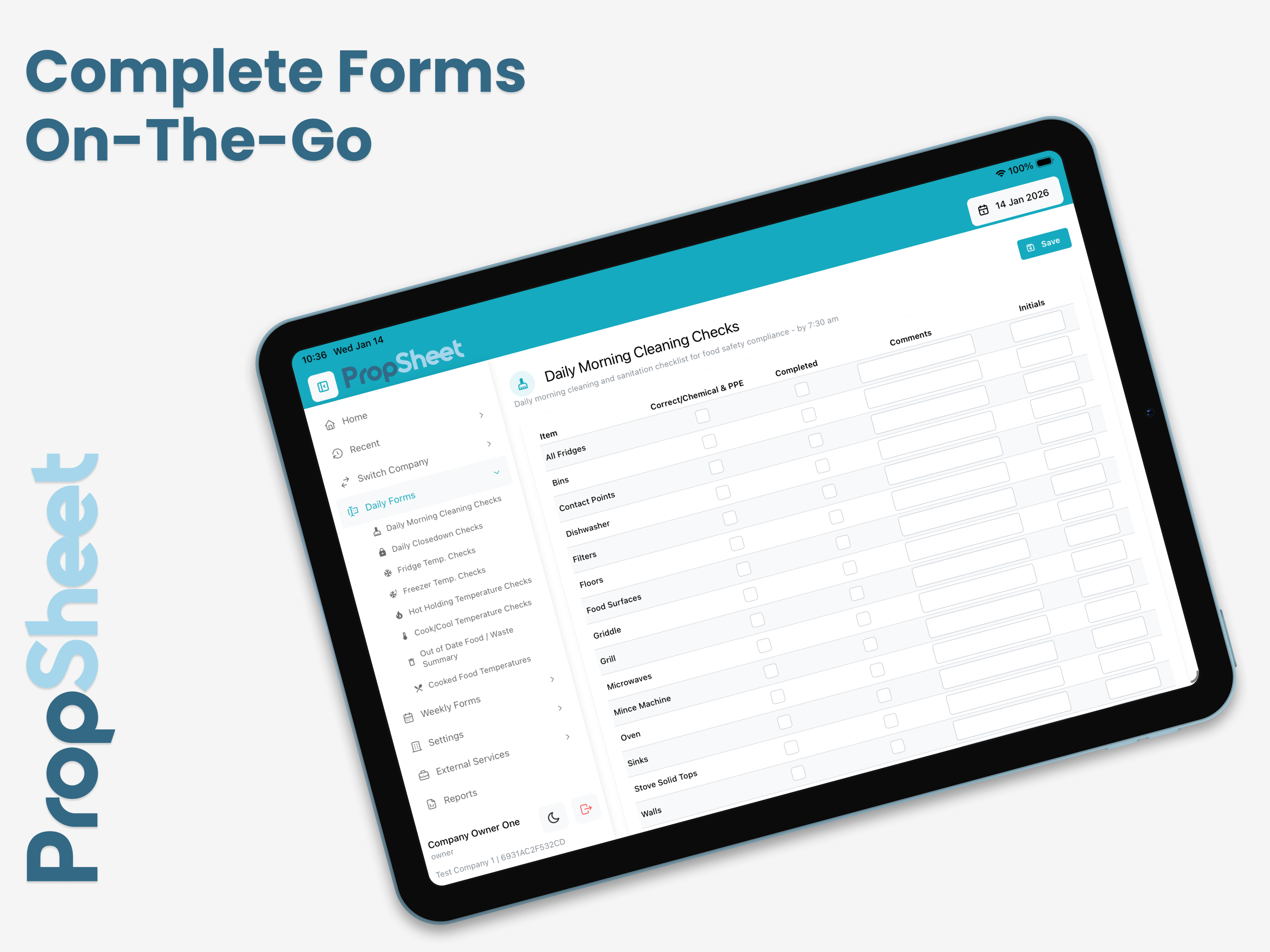 PropSheet Compliance Forms